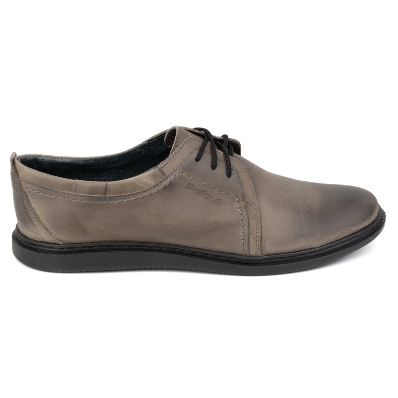 Chaussures casual en cuir pour hommes 2131 POLBUT gris brun