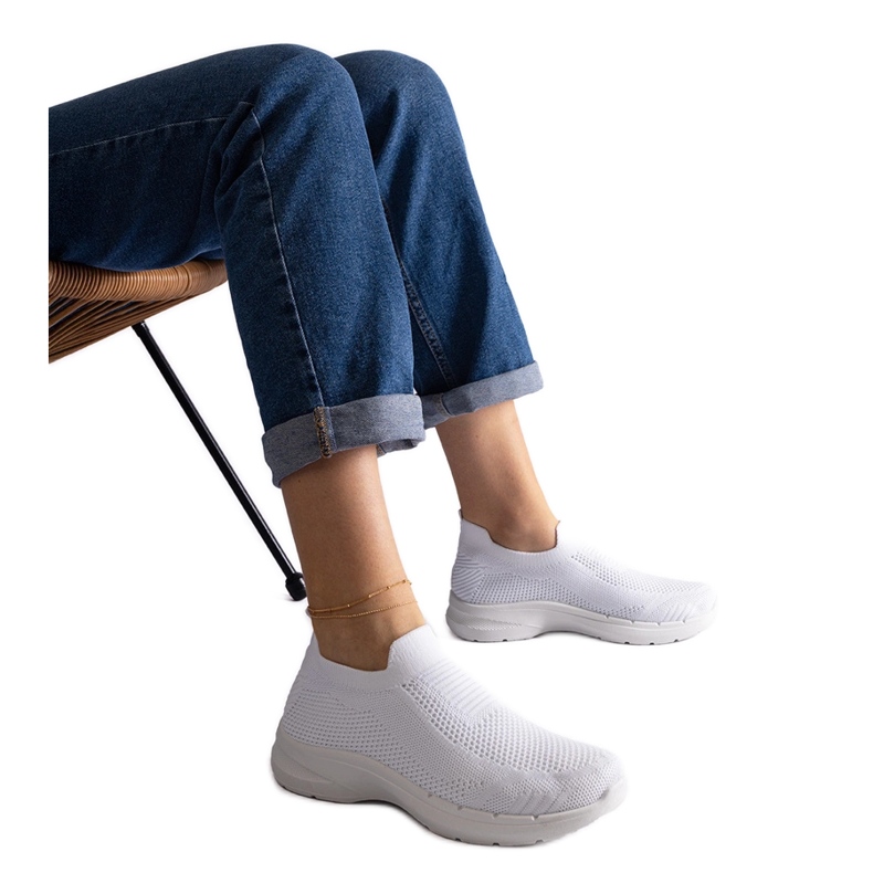 Baskets de sport à enfiler blanches