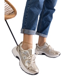 Baskets de sport classiques dorées