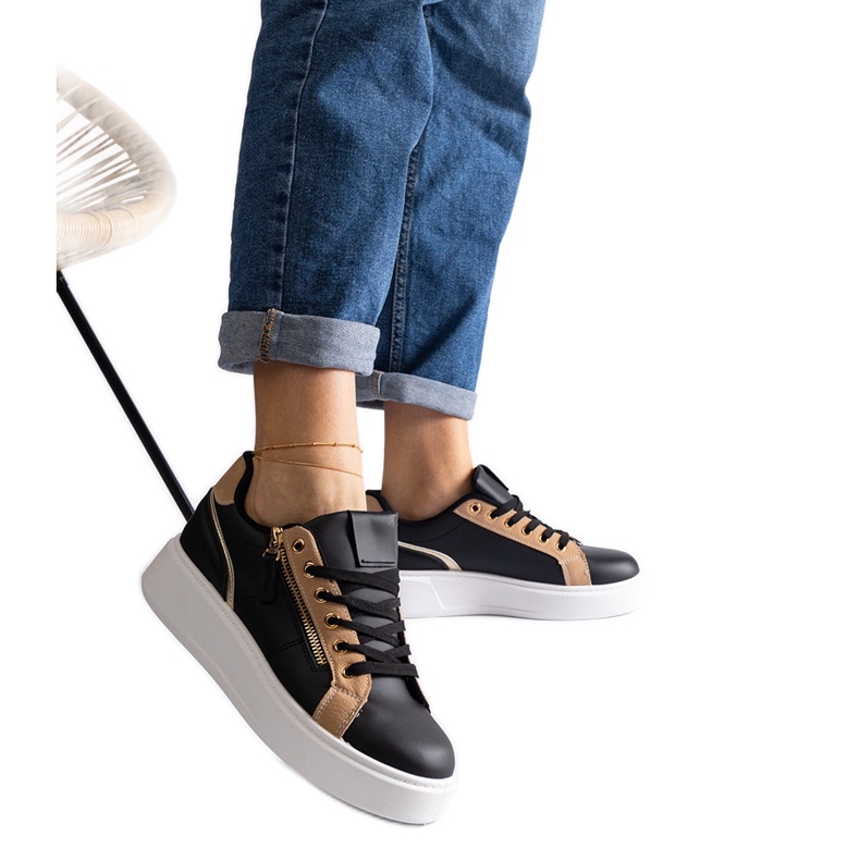 Baskets de sport noires pour femmes le noir Baskets de sport noires pour femmes le noir