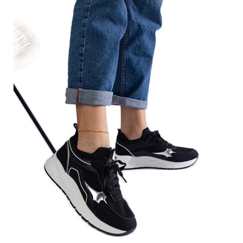 Baskets de sport noires pour femmes le noir Baskets de sport noires pour femmes le noir