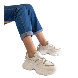 Baskets de sport femme beiges