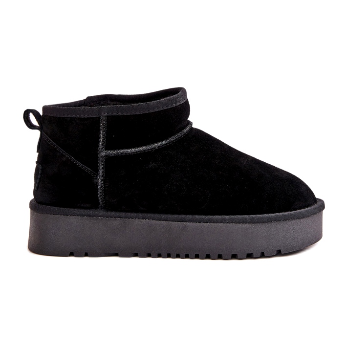 Bottes de neige en daim pour femmes sur la plate-forme noire le noir