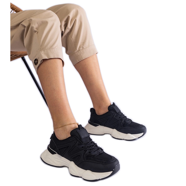 Baskets de sport noires pour femmes le noir Baskets de sport noires pour femmes le noir