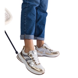Baskets de sport en tissu avec empiècements dorés