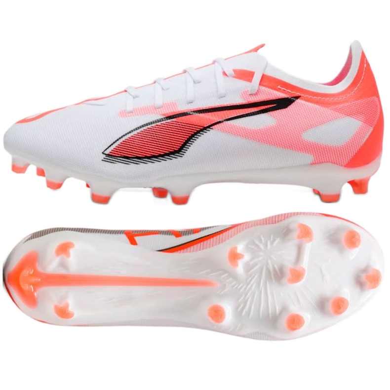 Puma Ultra 5 Match FG / MG 108166-01 Chaussures de football blanche Puma Ultra 5 Match FG / MG 108166-01 Chaussures de football blanche