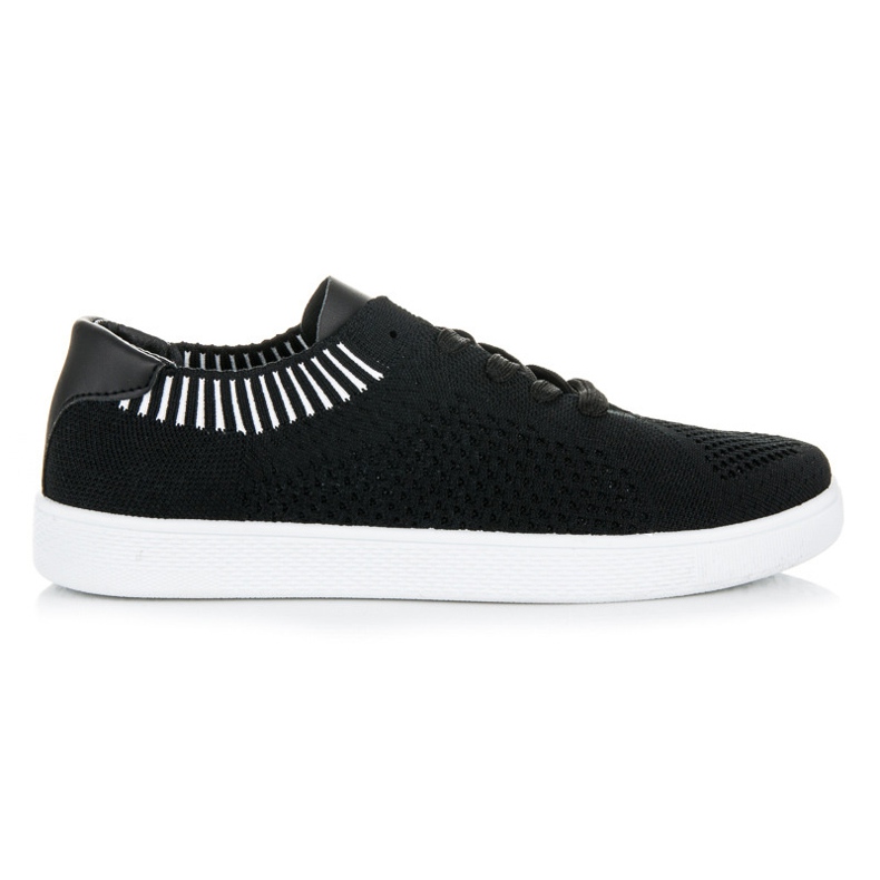 Ideal Shoes Baskets textiles femme le noir