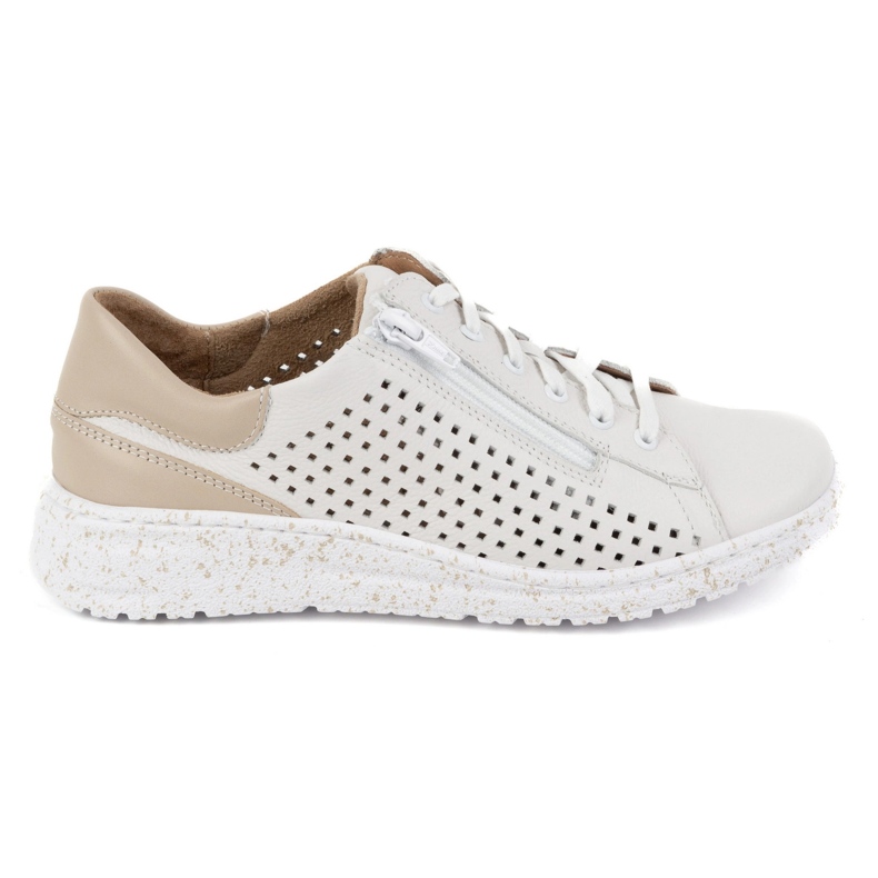 WASAK Chaussures pour femmes, baskets en cuir openwork 0720pw blanc blanche