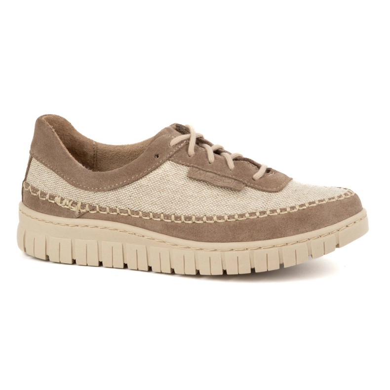 Olivier Chaussures en cuir pour femmes sur une semelle épaisse 0759W beige Olivier Chaussures en cuir pour femmes sur une semelle épaisse 0759W beige