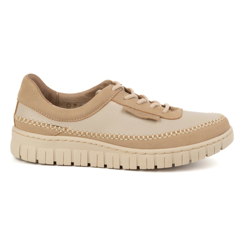 Olivier Chaussures femme en cuir à semelle épaisse 0759W, grain beige