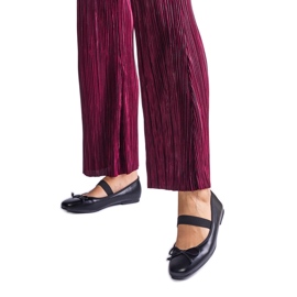 Ballerines noires avec élastique et nœud décoratif le noir Ballerines noires avec élastique et nœud décoratif le noir