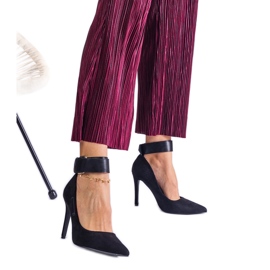 Escarpins noirs à talon haut en éco-cuir suédé le noir Escarpins noirs à talon haut en éco-cuir suédé le noir