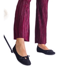 Ballerines noires avec un arc décoratif le noir
