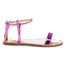 Mannika Sandales laquées à fermeture éclair violet