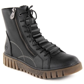 Bottes de cuir Rieker pour femmes y3410-00 noir