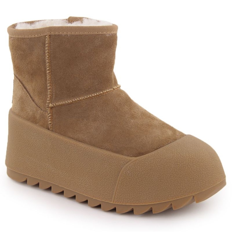 Bottes de neige en cuir sur la plate-forme Beige Big Star Beige Bottes de neige en cuir sur la plate-forme Beige Big Star Beige