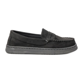 Mocassins en daim noir des femmes le noir