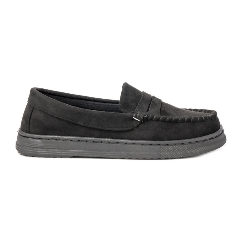 Mocassins en daim noir des femmes le noir