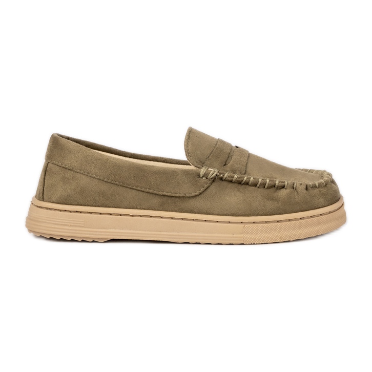 Mocassins en daim vert des femmes