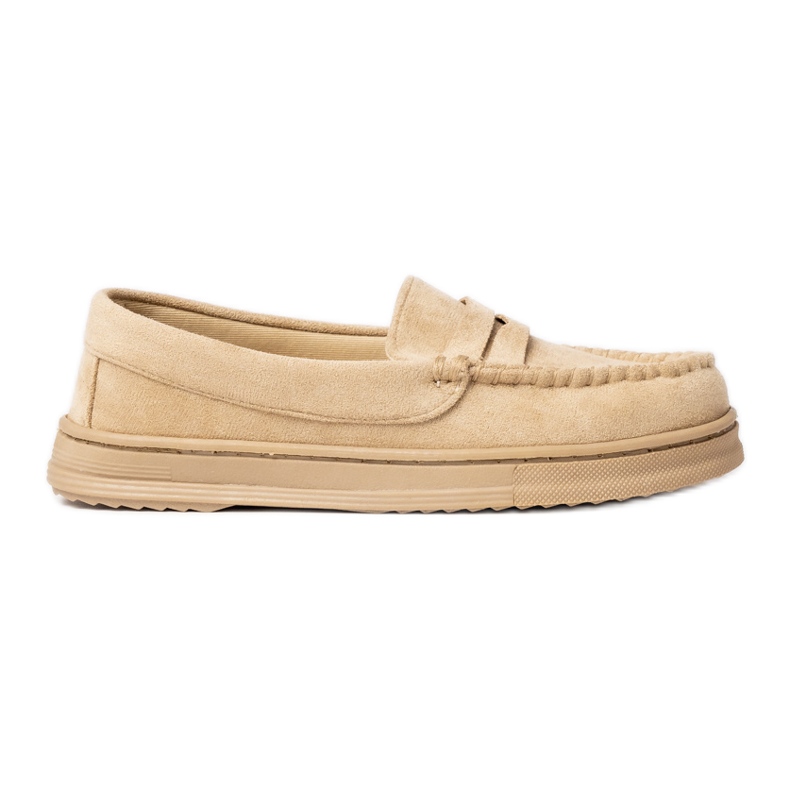 Mocassins en daim beige des femmes