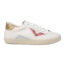 Brocade de baskets pour femmes inserts Peachpuff blanc
