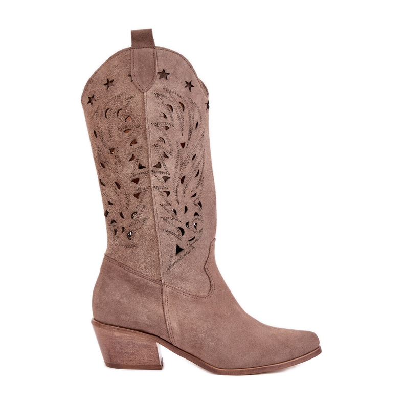 Bottes en daim avec une hausse supérieure ouverte Zazoo 3609 Brown brun