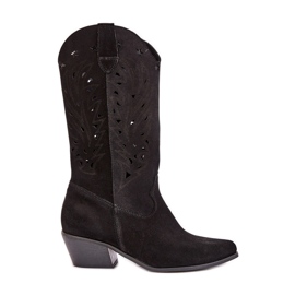 Bottes en daim avec une Upper Zazoo 3609 Openwork Black noir