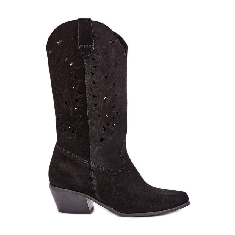Bottes en daim avec une Upper Zazoo 3609 Openwork Black le noir