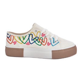 Sneakers pour femmes dans des coeurs blancs blanche Sneakers pour femmes dans des coeurs blancs blanche