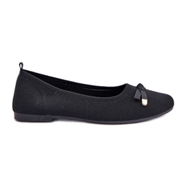 Ballerinas en filet avec un arc noir le noir