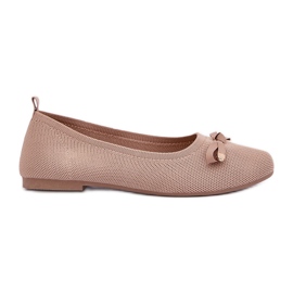 Ballerinas en maille avec un beige arc