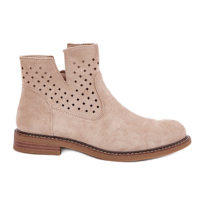 Bottes à thèmes plates avec un beigne légère de chaussure ouverte beige