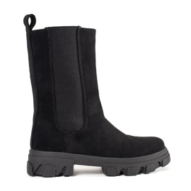 Bottes de chèse en daim noir le noir