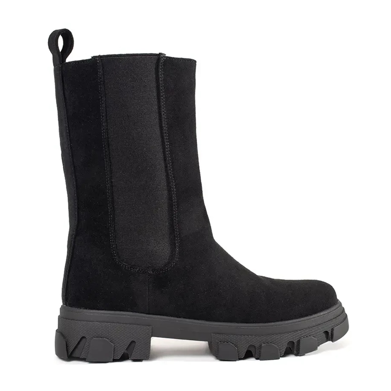 Bottes de chèse en daim noir le noir