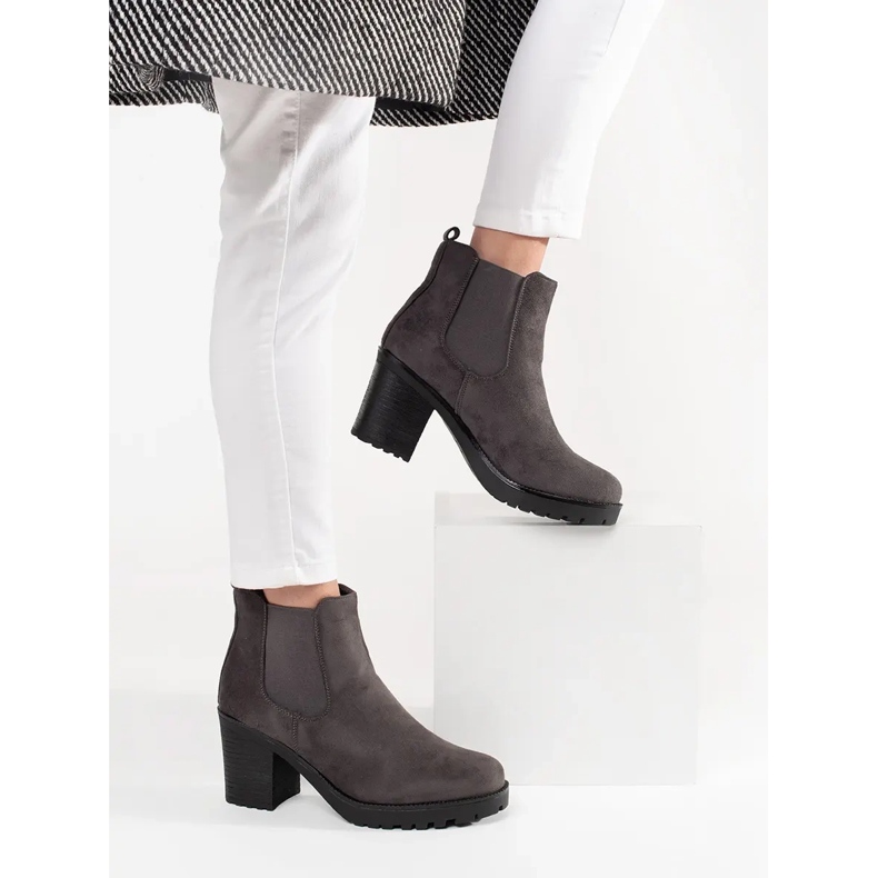 Seastar Bottes de chèse gris en daim sur le poteau