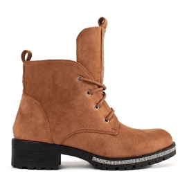 Bottes à lacets brun clair