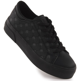 Baskets en cuir eco pour femmes noir Big Star RR274335