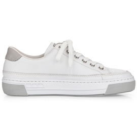 White Rieker L8847-80 Chaussures de sport en cuir pour femmes blanc