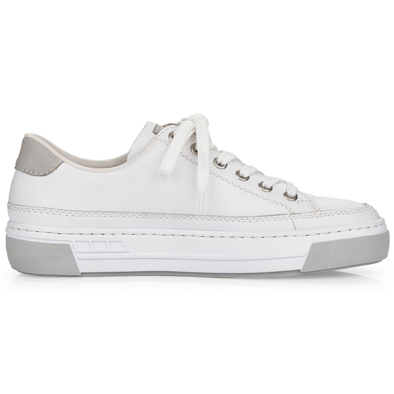 White Rieker L8847-80 Chaussures de sport en cuir pour femmes blanche White Rieker L8847-80 Chaussures de sport en cuir pour femmes blanche