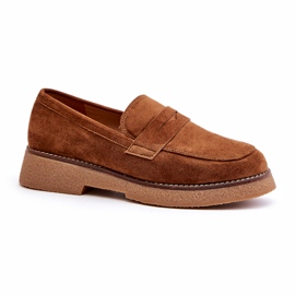 Bellucci Moccasins féminins classiques avec éco daim brun