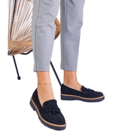 Mandards pour femmes noires d'Ekozamsz avec des franges le noir