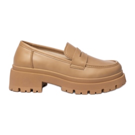 Mocassins beige sombres des femmes Mocassins beige sombres des femmes