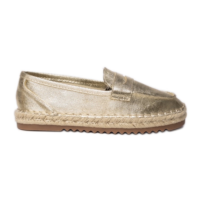 Espadrilles Mandis métalliques en or féminin d'or Espadrilles Mandis métalliques en or féminin d'or