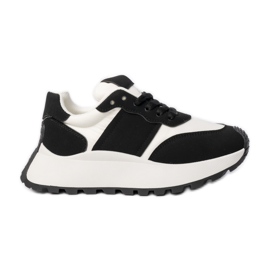 Baskets sportives en noir et blanc pour femmes le noir