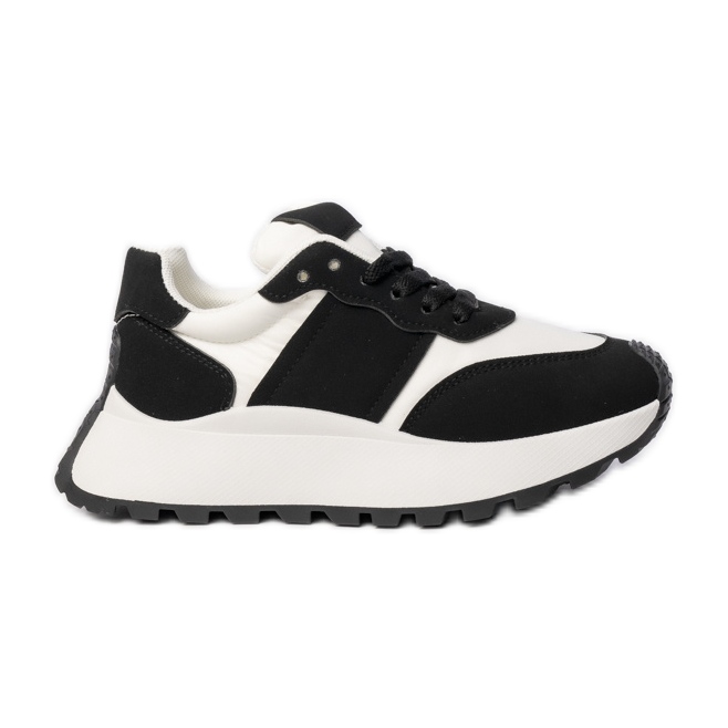 Baskets sportives en noir et blanc pour femmes le noir