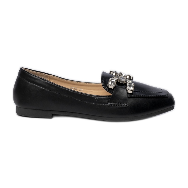 Mocassins pour femmes avec une décoration argentée noire le noir Mocassins pour femmes avec une décoration argentée noire le noir