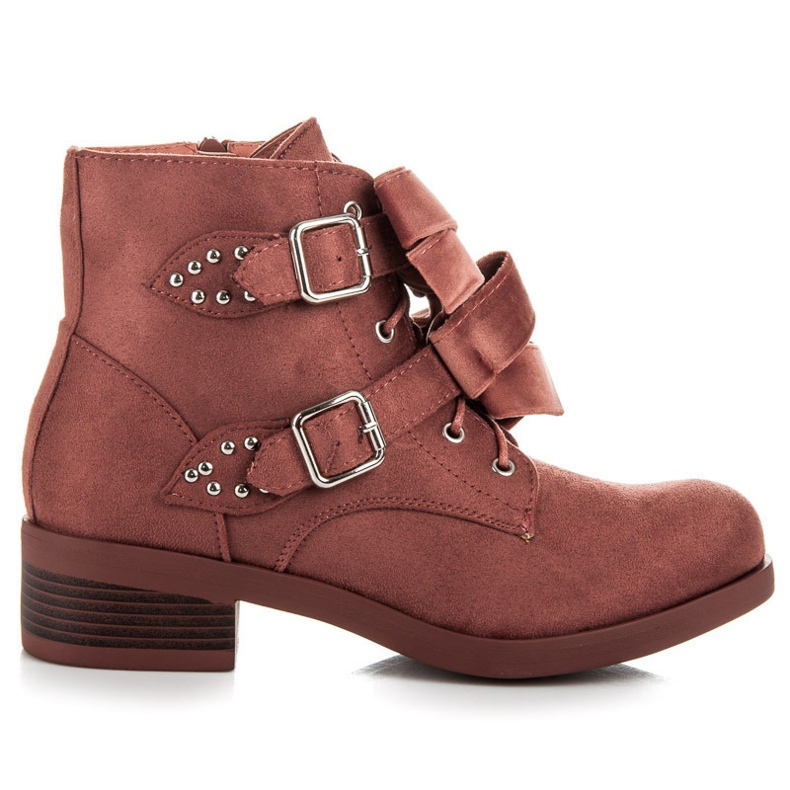 Ideal Shoes Bottes à nœuds rose