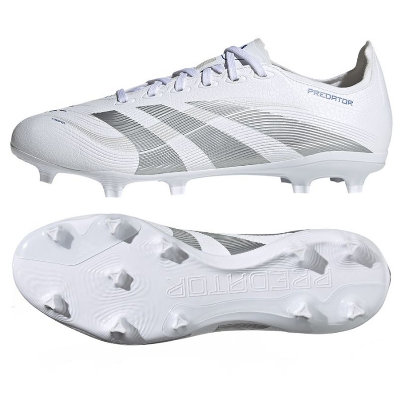 Adidas Predator League FG / Mg ID1327 Chaussures blanches et argentées