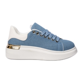Baskets sportives bleues féminines
