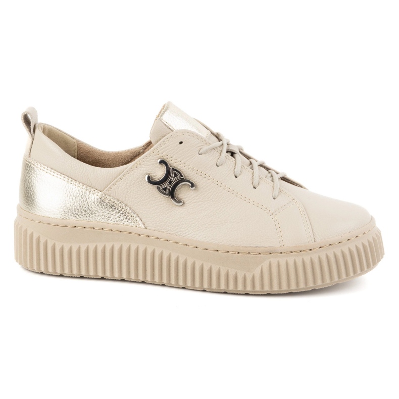 Olivier Sneakers de chaussures en cuir pour femmes beige